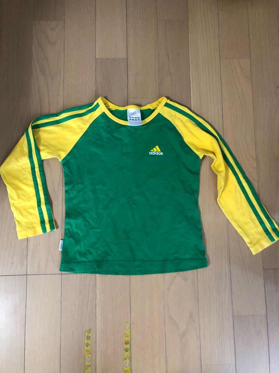 adidas アディダス  長袖Tシャツ　110 cm  黄×緑