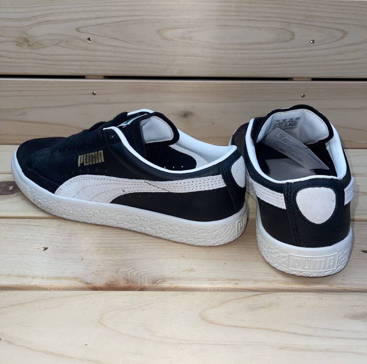  Puma 22.5cm корзина Vintage включая налог обычная цена 11000 иен черный белый PUMA BASKET VTG женский спортивные туфли кожа натуральный кожа 