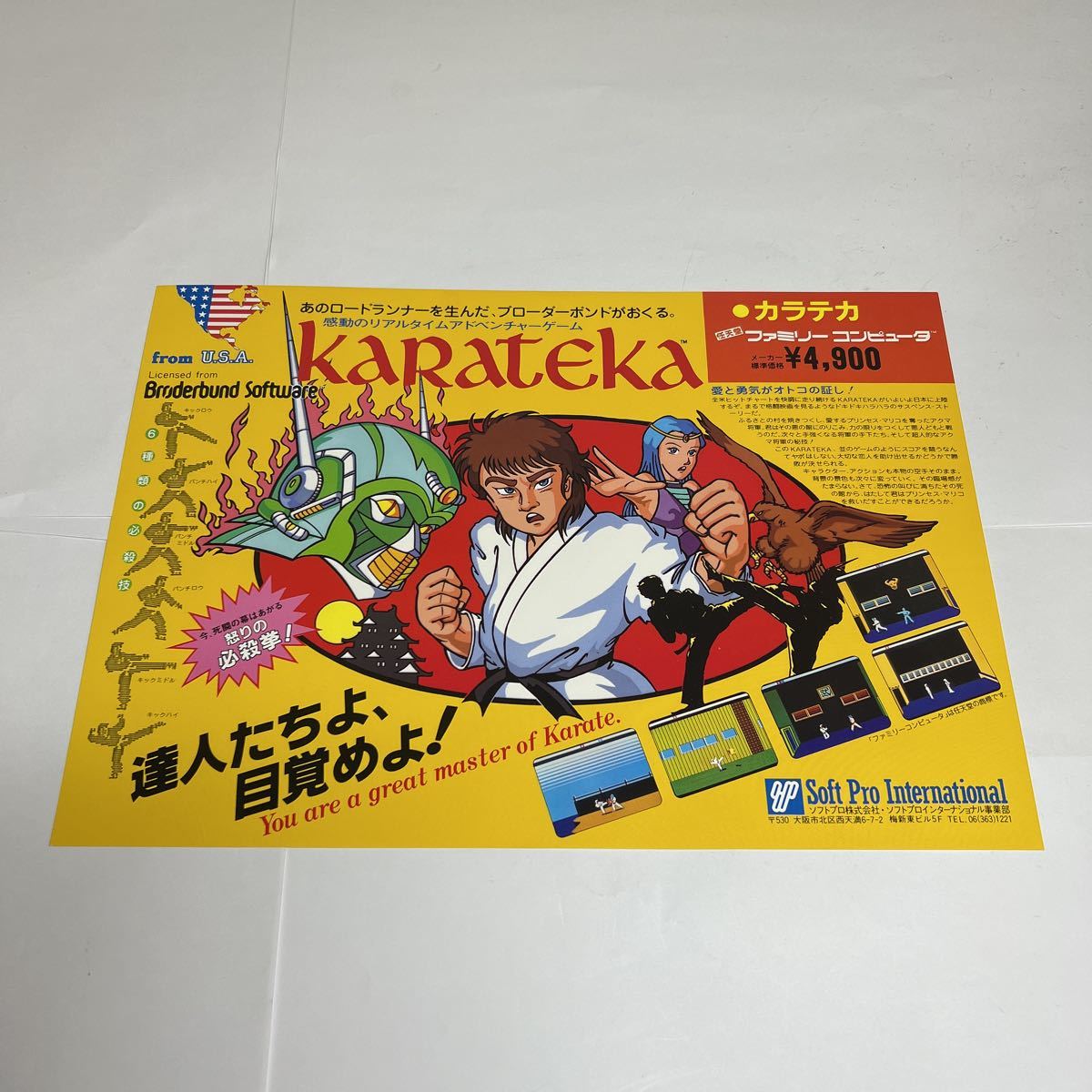 保管品】カラテカ ファミリーコンピュータ 任天堂 フライヤー チラシ