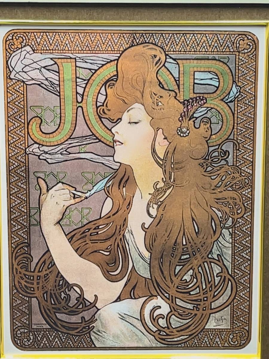 ☆ アルフォンス・ミュシャ「JOB」 スペイン版 1900年頃 www