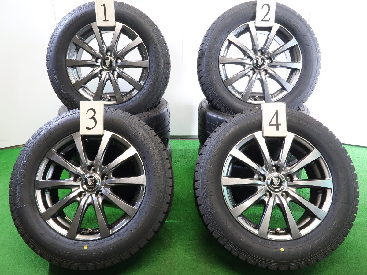 良品 4本 社外 16インチ 6.5J +38 スタッドレス グッドイヤー アイス