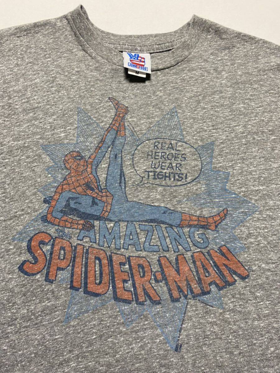 JANK FOOD ジャンクフード　 USA製　スパイダーマン　Tシャツ アメコミ　染み込み　サイズ　M_画像3