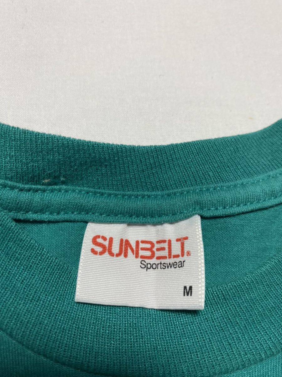 90s SUNBELT USA製　無地　Tシャツ ターコイズグリーン　サイズ　M アメリカ　OLD vintage_画像4