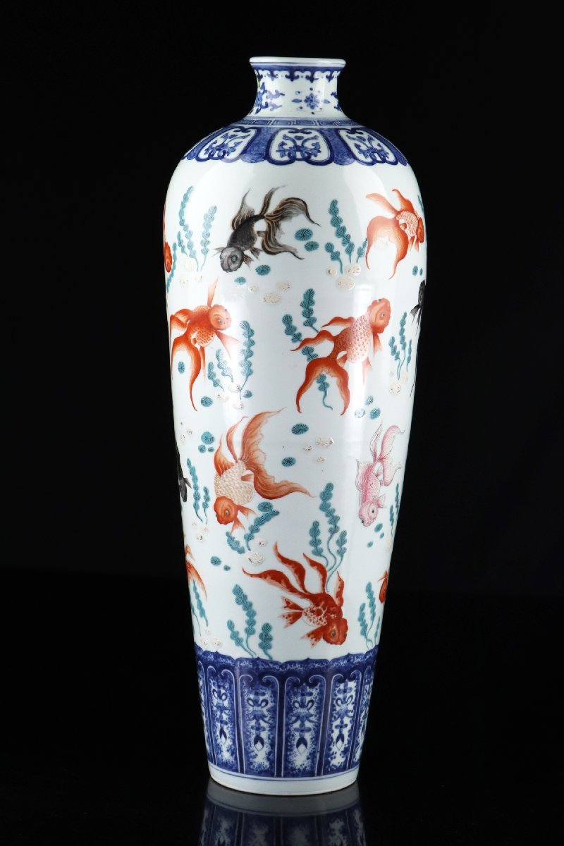 魁◇名家蔵出うぶ荷本物保証中国古作清朝在銘大清乾隆年製色絵古染付粉