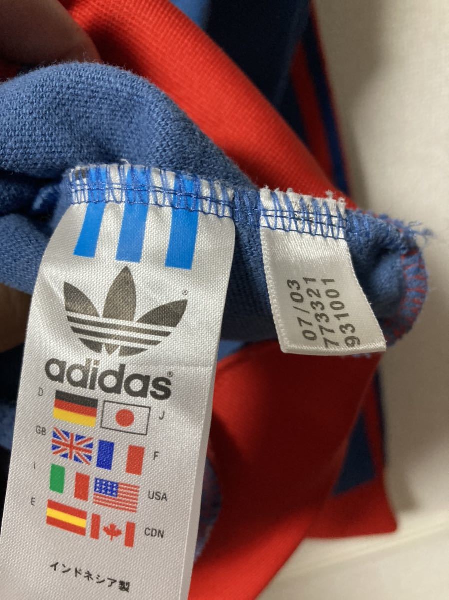 adidas トラックジャケット 万国旗 ブルー×レッド XLサイズ 00s