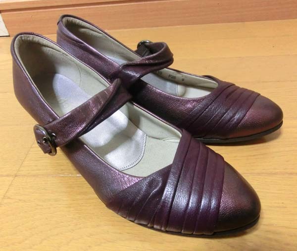 #asics pedala Asics pedala кожа Wedge подошва туфли-лодочки обувь 23 EE cm фиолетовый серия б/у хороший товар 
