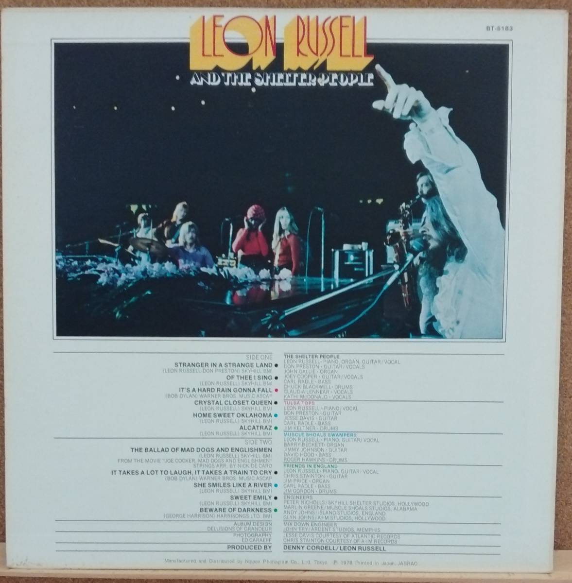 LP(ロック・フォーク・インサイト無し) レオン・ラッセル LEON RUSSELL / LEON RUSSELL＆THE SHELTER PEOPLE【同梱可能6枚まで】0630の画像2