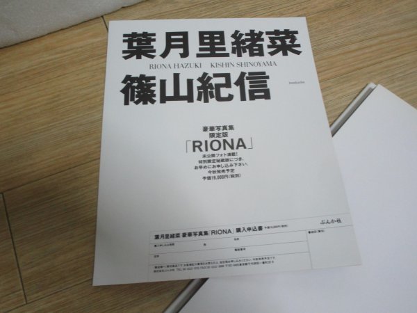 大型写真集□葉月里緒奈 「RIONA」ポスター型パンフレット有 大型写真集□葉月里緒奈 「RIONA」ポスター型パンフレット有