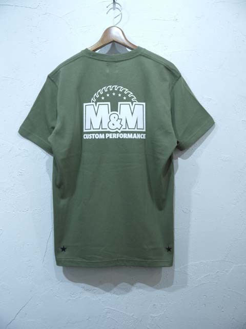 M&M PRINT S/S T-SHIRT(23-MT-005)/L.OLIVE/XLsize/新品・未使用