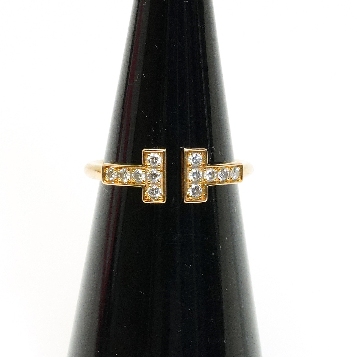 ティファニー K18YG ダイヤ ワイヤーT リング 指輪 6.5号 2.4号 Tiffany