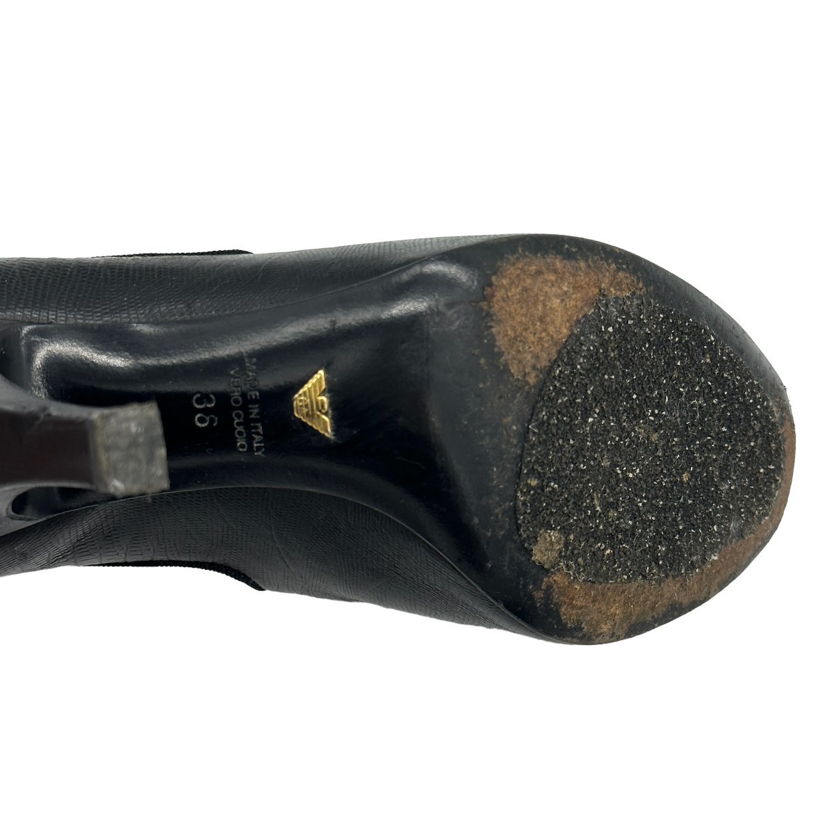 A794*EMPORIO ARMANI Emporio * Armani * туфли-лодочки сандалии булавка каблук * черный 36 размер 23cm степень 