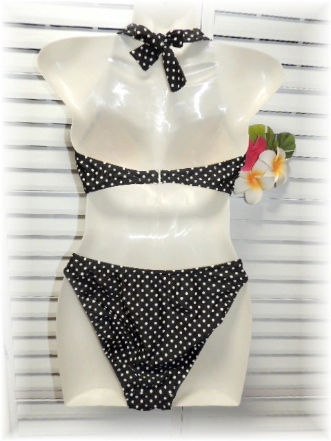 CP3 Cross plus separate swimsuit 9 number /M black × white dot 
