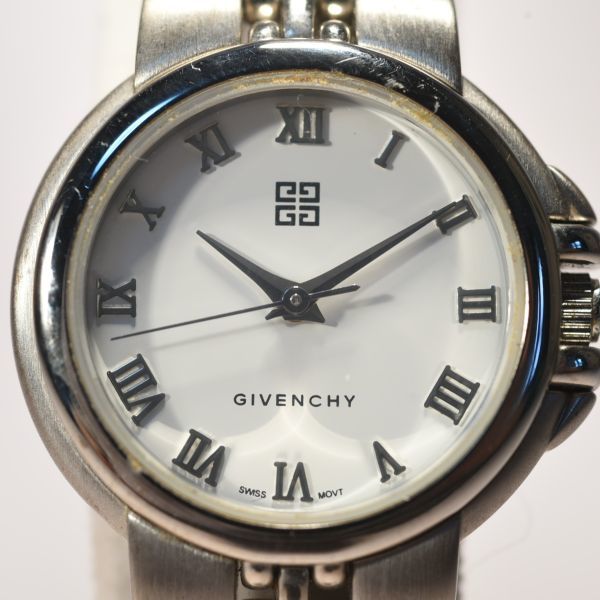 100円～ 良品 GIVENCHY 腕時計 レディース クォーツ シルバー 白文字盤