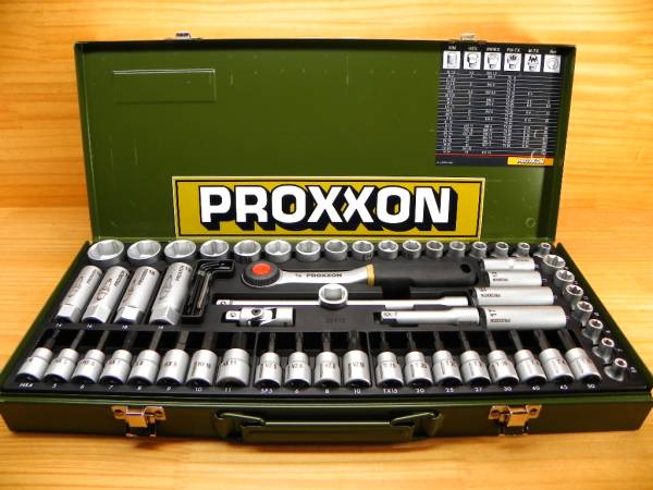 新品】 PROXXON プロクソン 3/8(9.5)ソケットレンチ 工具セット 65点