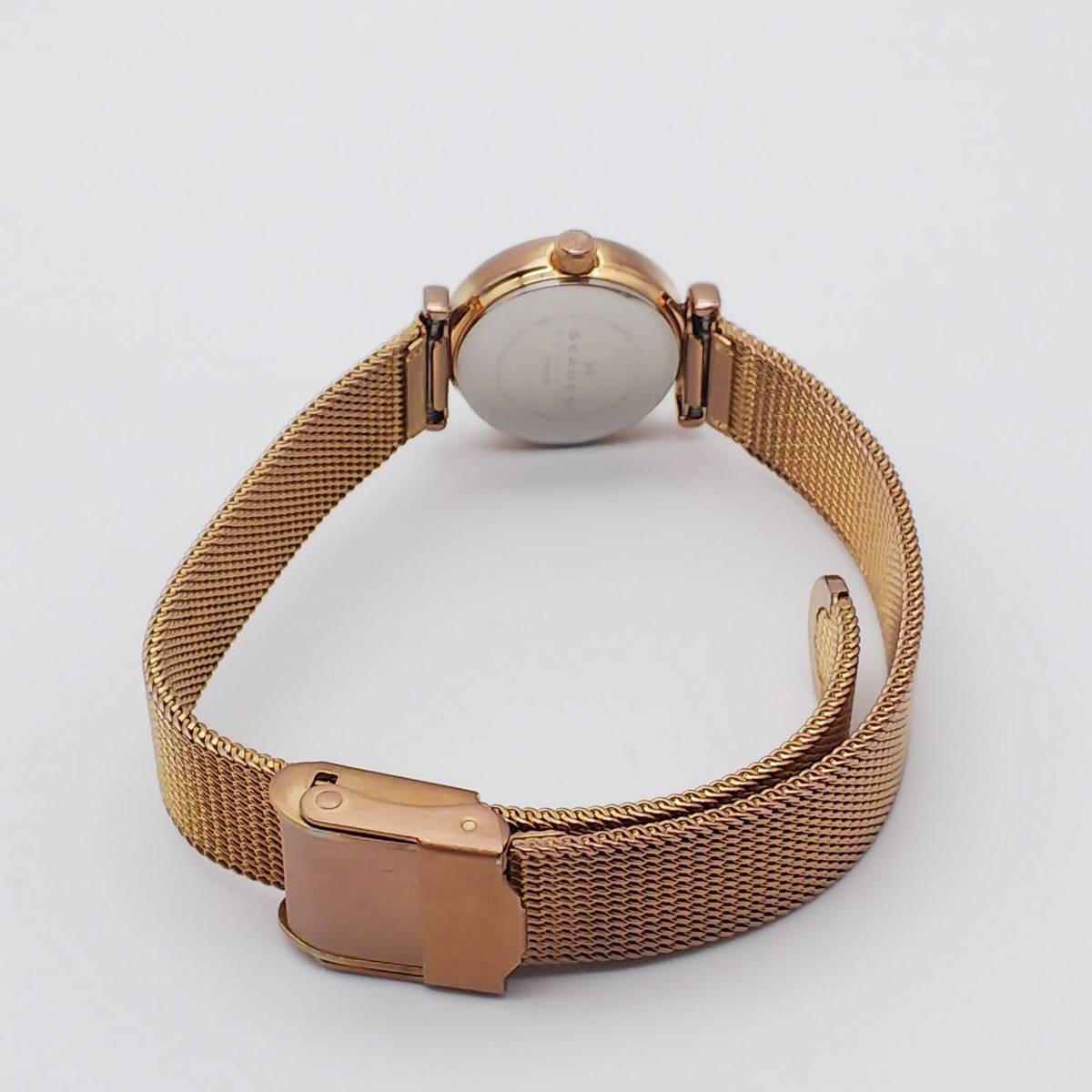 送料無料【電池交換済】★スカーゲン★SKAGEN★12Pストーンインデックス★シェル文字盤★107XSRP★ レディース/腕時計/アナログ/クォーツ