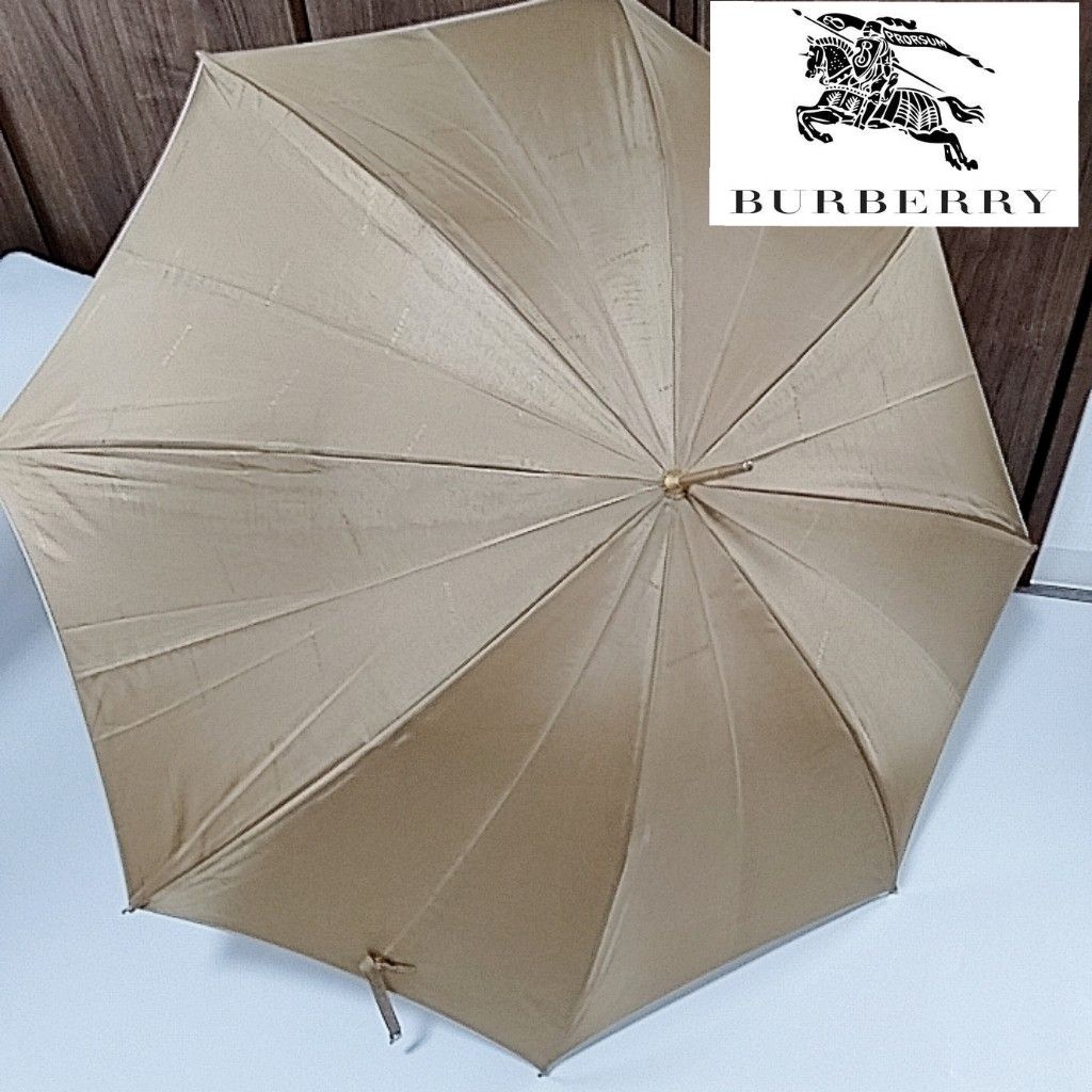 バーバリー　長傘　晴雨兼用　日傘　ロゴ　ゴールド