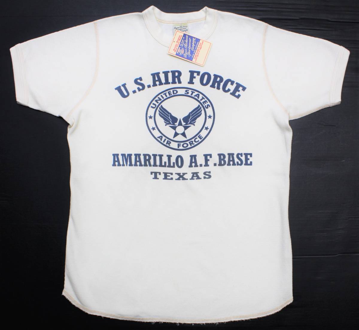 YTS50東洋Lバズリクソンズ サーマル生地 半袖Tシャツ 日本製USAF U.S.エアフォースBuzz Rickson's色ナチュラル_画像2