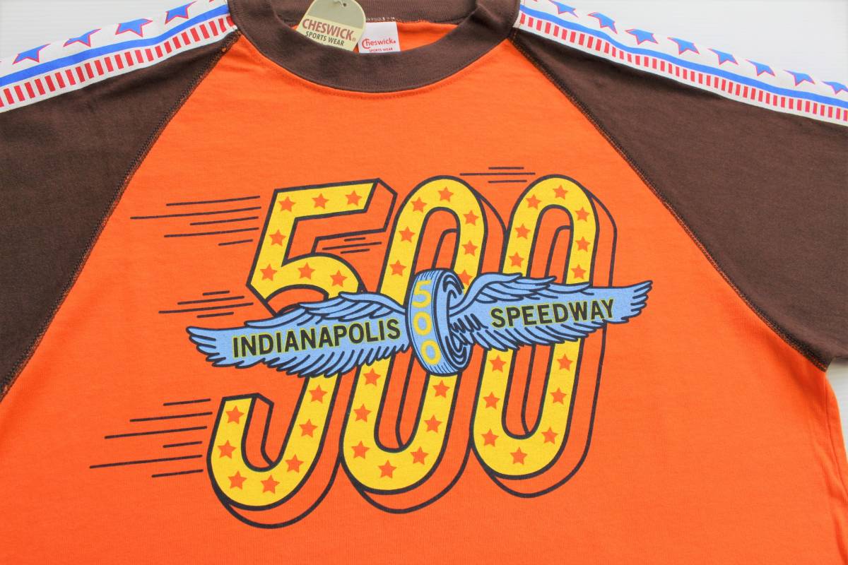 YTS04東洋Sインディアナポリス500ラグラン 半袖Tシャツ カナダ製Indianapolis500イーブル・ニーブルCheswickインディ500チェスウィック_画像2