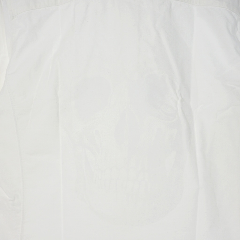 ウノピュウノウグァーレトレ 1PIU1UGUALE3 ×リバティーン Libertine 3D SHIRTS L/L スカル ボタンダウン シャツ 長袖シャツ M 白 ホワイト_画像5