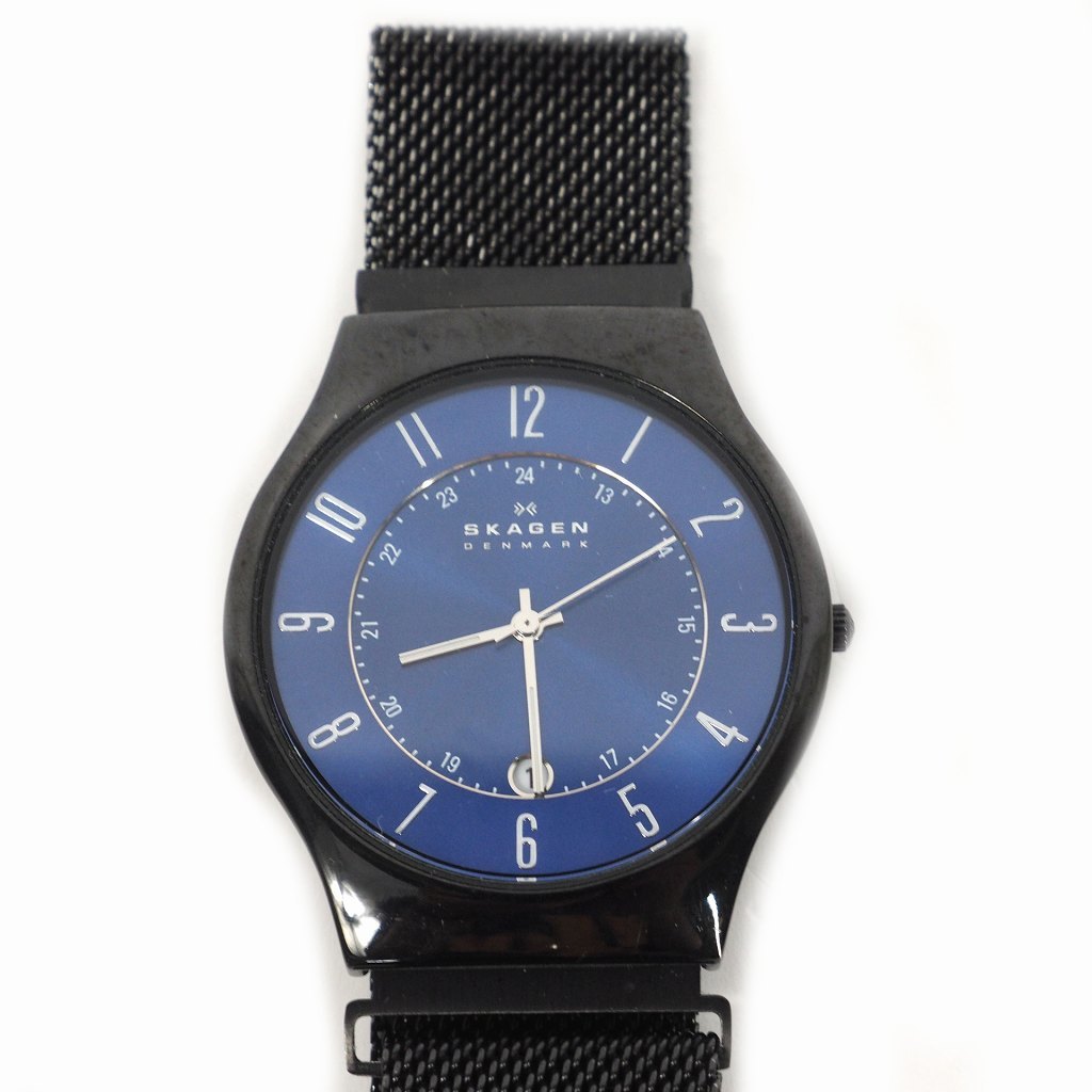 スカーゲン SKAGEN basic Titanium クォーツ腕時計 黒 ブラック メンズ_画像2