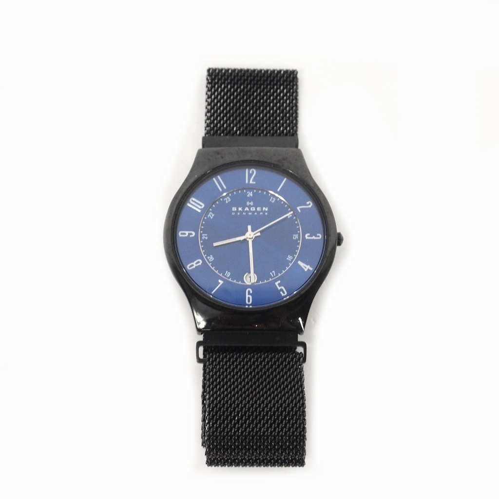 スカーゲン SKAGEN basic Titanium クォーツ腕時計 黒 ブラック メンズ_画像1