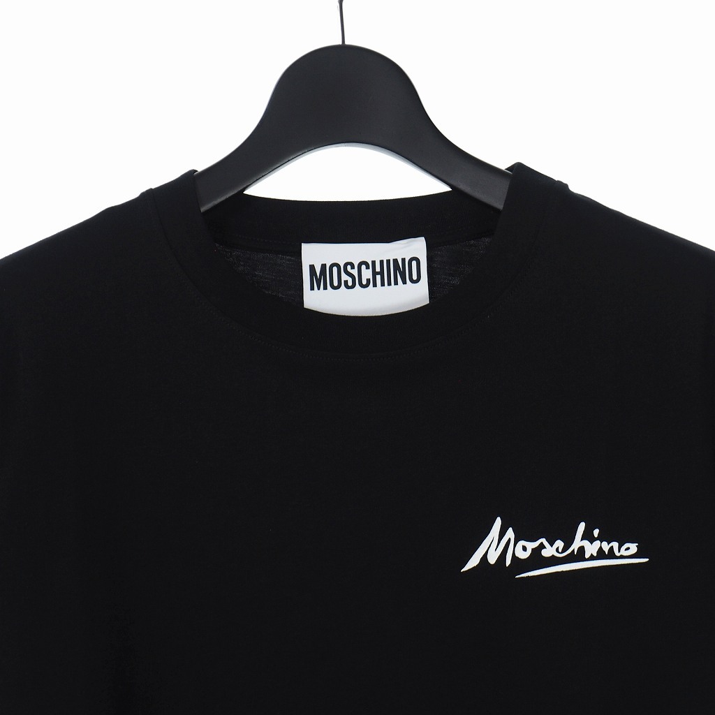 モスキーノ MOSCHINO 20SS ロゴ プリント Tシャツ カットソー 半袖 42 黒 ブラック A0708 レディース_画像3