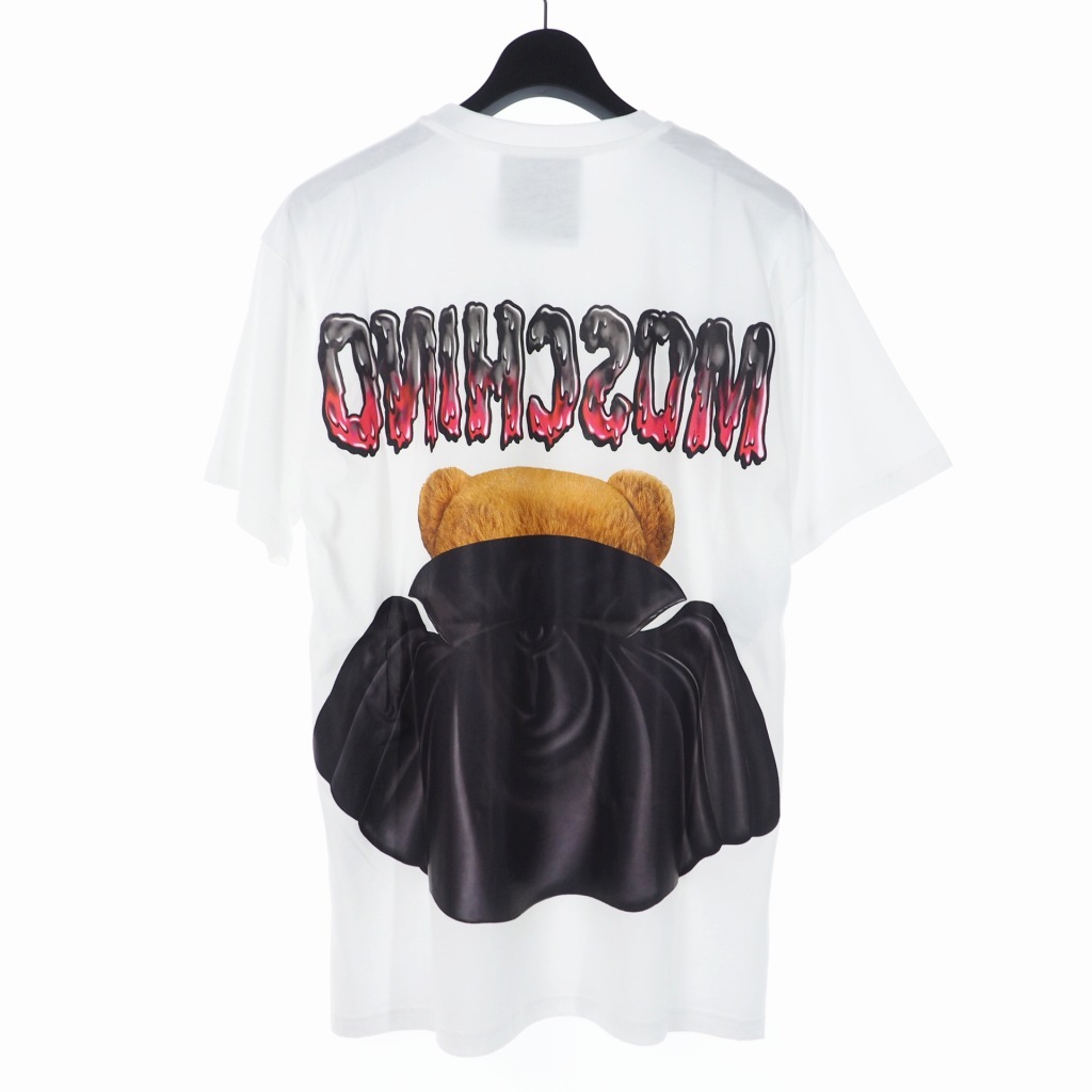 未使用品 モスキーノ MOSCHINO 20SS バッド テディベア プリント Tシャツ カットソー 半袖 XXS ホワイト 白 A0711 レディース_画像2