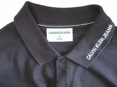 カルバンクラインジーンズ Calvin Klein Jeans ポロシャツ 半袖 ロゴ刺繍 ブラック M メンズ_画像3