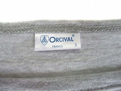 オーチバル ORCIVAL オーシバル 半袖Tシャツ 無地 ボートネック グレー 3 メンズ_画像3
