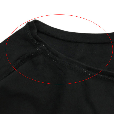 ザラ ZARA カットソー Tシャツ プルオーバー クルーネック 無地 フリル 半袖 USA S 黒 ブラック レディース_画像7