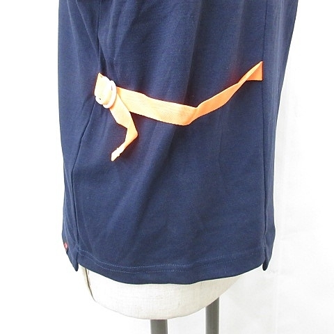 ニューバランス NEW BALANCE GOLF ゴルフ Tシャツ ハイネック スタンドカラー 半袖 ロゴ 文字 プリント 2020年モデル 紺 ネイビー 2 レディ_画像8