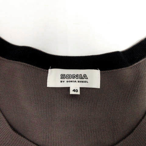 ソニア ソニアリキエル SONIA SONIA RYKIEL ニット 長袖 スパンコール コットン チャコールグレー 40 レディース_画像9