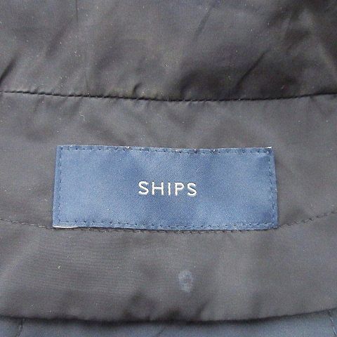 シップス SHIPS 近年 中綿ライナー コート Aライン パーカー ジャケット 38 紺 ネイビー IBO39 レディース_画像5