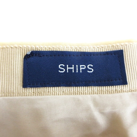  Ships SHIPS skirt flair mi leak height side fastener thin plain 36 beige bottoms /BT lady's 