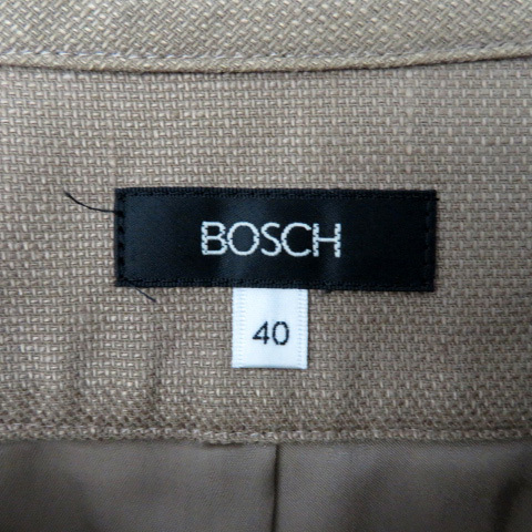 ボッシュ BOSCH フレアスカート ひざ丈 無地 リネン 40 ライトブラウン /YS30 レディース_画像5