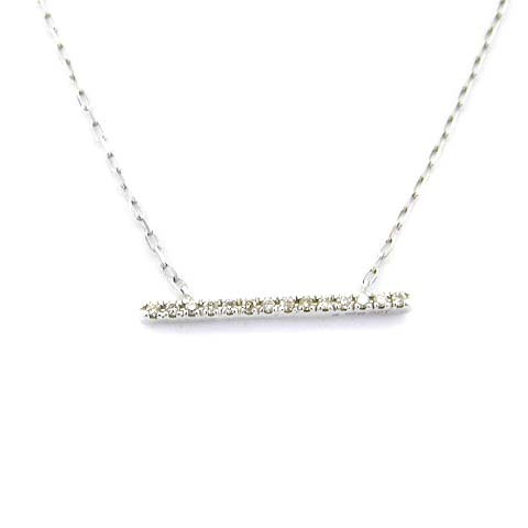 ヒロタカ Hirotaka バーネックレス K10WG 0.07ct ホワイトゴールド /MF