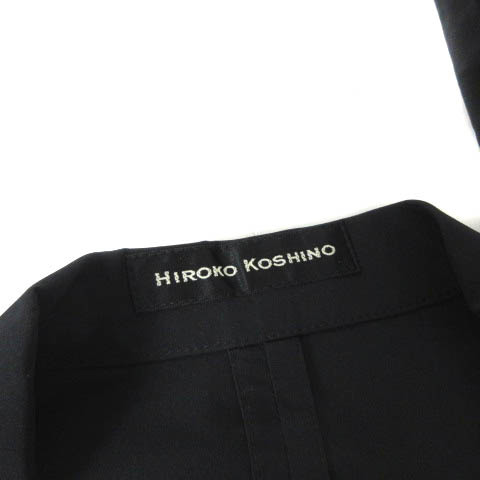 ヒロココシノ HIROKO KOSHINO テーラード シャツジャケット 3B シングル 黒 ブラック 40 レディース_画像6