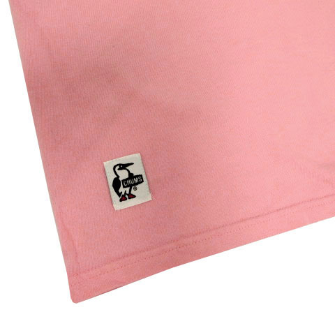 チャムス CHUMS Tシャツ 丸首 半袖 ロゴプリント コットン混 ピンク ブラウン 茶 ホワイト 白 L レディース_画像5