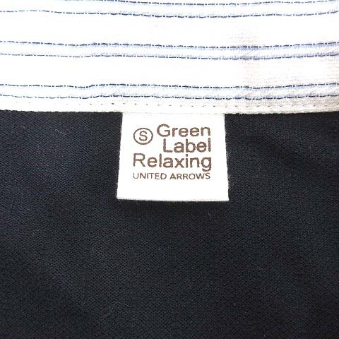 グリーンレーベルリラクシング ユナイテッドアローズ green label relaxing ポロシャツ カットソー ストライプ 半袖 S 紺 /YK メンズ_画像6