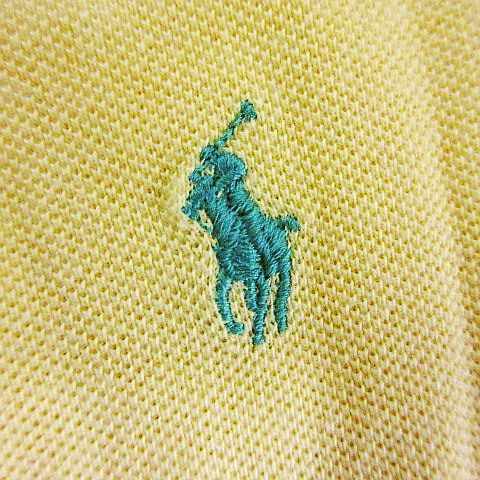 ラルフローレン RALPH LAUREN ポロシャツ 半袖 ロゴ 刺繍 コットン L イエロー ※EKM レディース_画像5