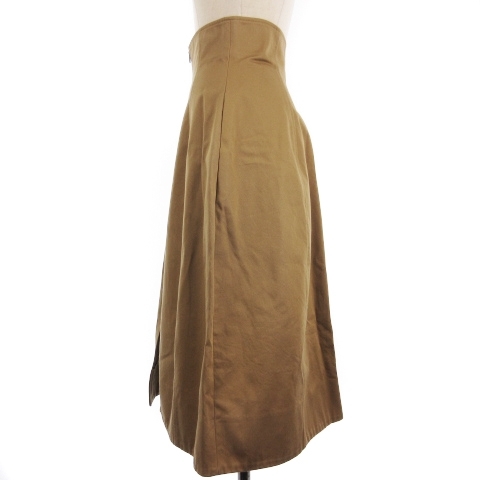  Le Ciel Bleu LE CIEL BLEU flair skirt long fastener cotton 34 beige lady's 