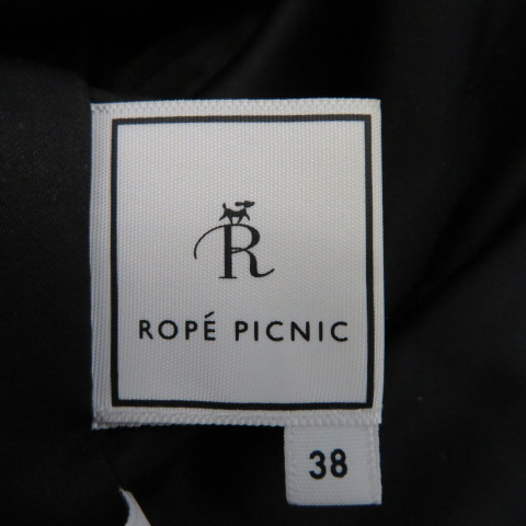 ロペピクニック ROPE Picnic フレアスカート ギャザースカート ミモレ丈 ギンガムチェック柄 38 黒 ブラック /YK3 レディース_画像5