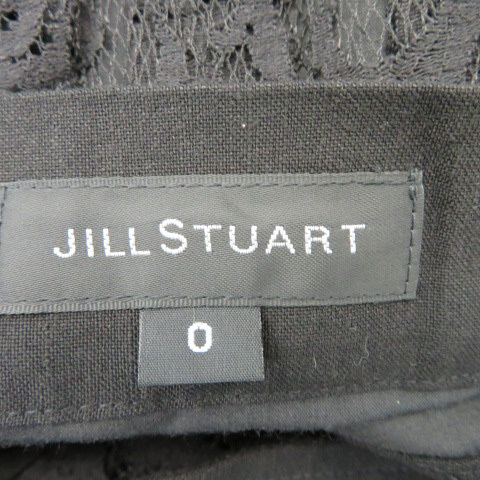 ジルスチュアート JILL STUART フレアスカート ロング丈 マキシ丈 ウエストベルト付き 花柄レース 0 黒 ブラック /YK10 レディース_画像5