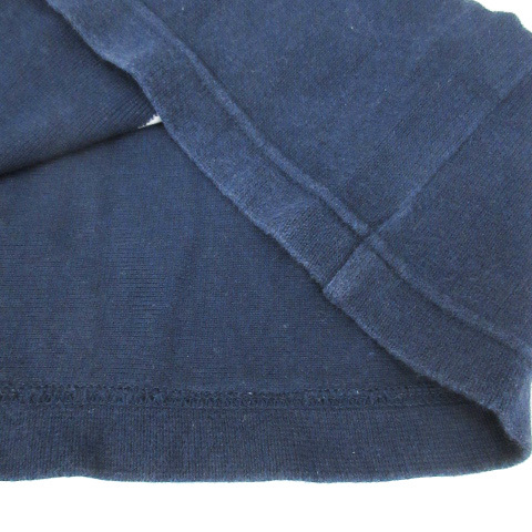 blue Work BLUE WORK tunic cut and sewn long sleeve round neck border pattern 1 white navy blue white navy /FF8 lady's 