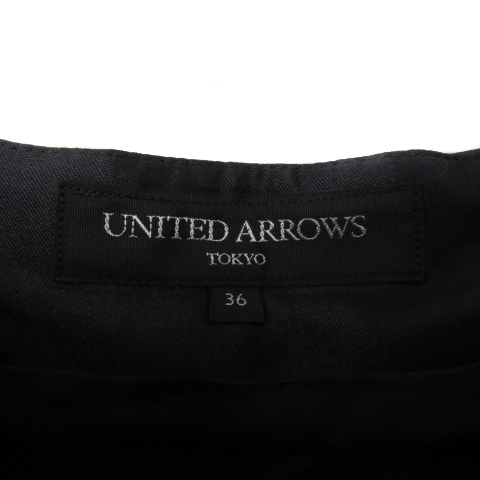 ユナイテッドアローズ UNITED ARROWS プリーツスカート ミモレ丈 無地 サテン 36 チャコールグレー /YS22 レディース_画像4