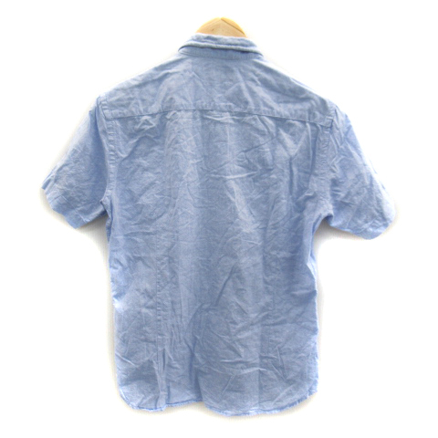  следы li корм b for men ATELIER SAB for men casual рубашка короткий рукав одноцветный linen.M синий голубой /SY41 мужской 