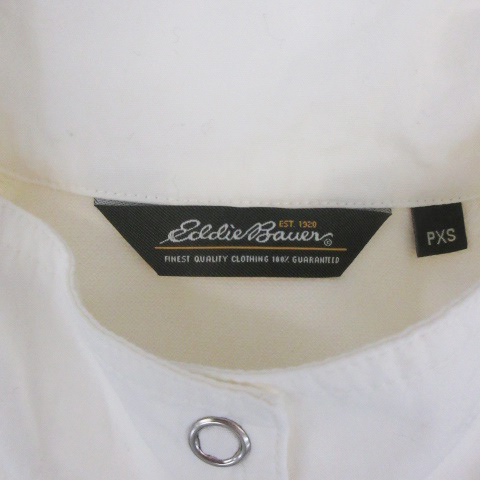 エディーバウアー EDDIE BAUER カジュアルシャツ 七分袖 スタンドカラー PXS ホワイト 白 /YM6 レディース_画像4