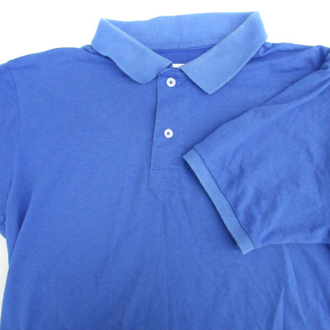コーエン coen ポロシャツ 半袖 ポロカラー 刺繍 L 青 ブルー /SM10 メンズ_画像3