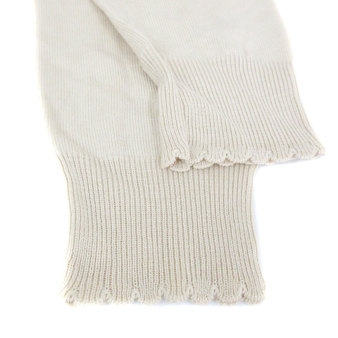  Aylesbury Aylesbury knitted cardigan thin middle height race lame M beige white white /FF41 lady's 
