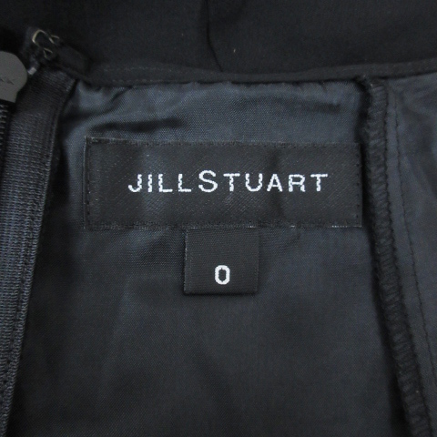 ジルスチュアート JILL STUART フレアスカート ミモレ丈 シルク 無地 0 黒 ブラック /FF45 レディースの画像5